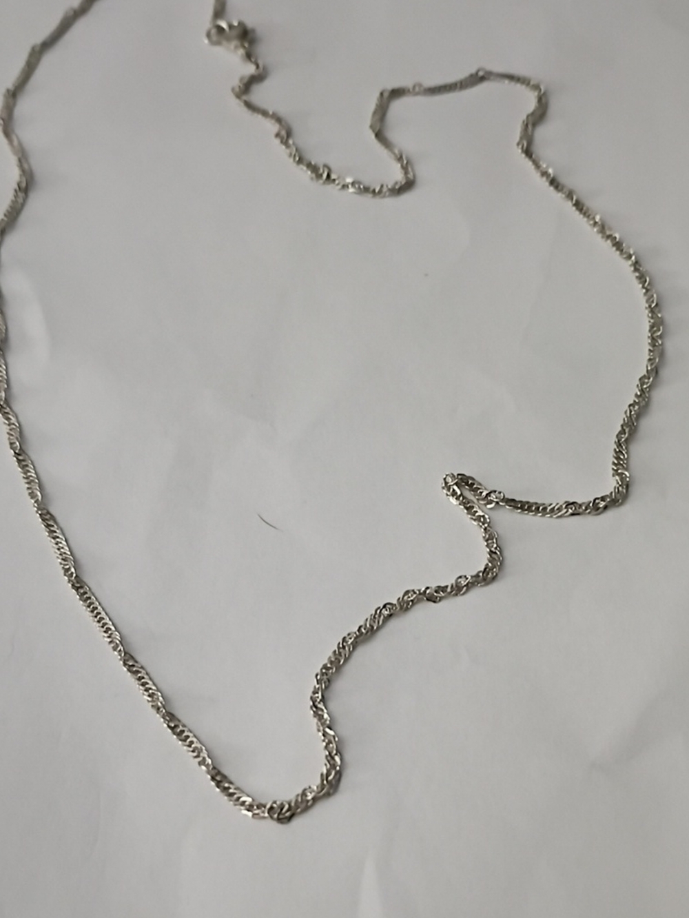 Silver Twisted Rope Chain Necklace
